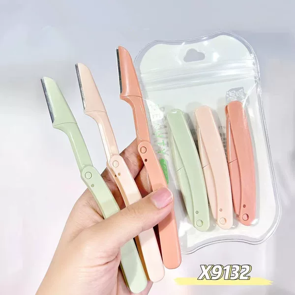 Snow Mary folding eyebrow trimmer eyebrow scraper eyebrow knife 3-piece set thrush eyebrow trimmer suit beauty makeup tools