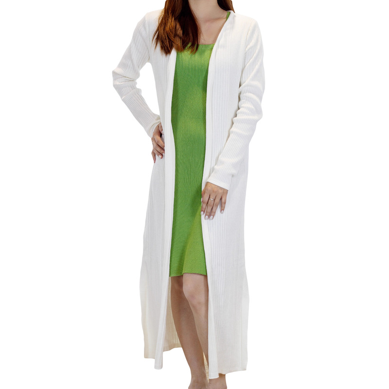 In-Stock Cross-Border European and American Women's Clothing Long Cardigan Women's Knitwear Autumn and Winter Sweater Wholesale Knit Jacket Manufacturer