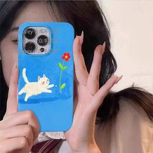 趣味花花小猫iPhone15promax苹果16菲林手机壳14PRO硬壳13xr78p