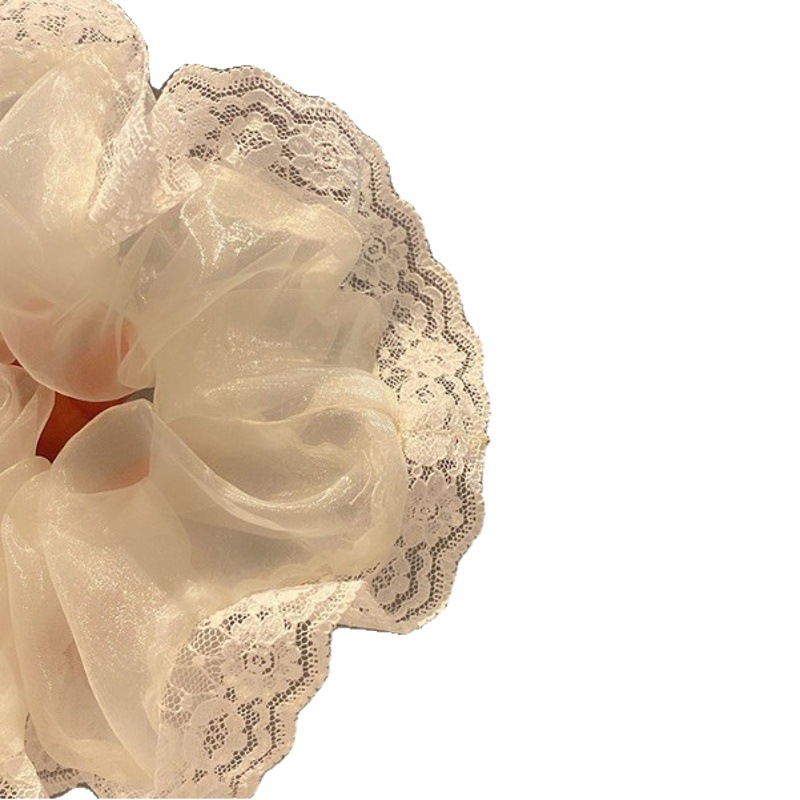 Corea del Sur Dongdaemun Mermaid Jiaxian encaje arco intestino grande círculo femenino nicho dulce cuerda de cabeza temperamento adornamiento de cabello super inmortal