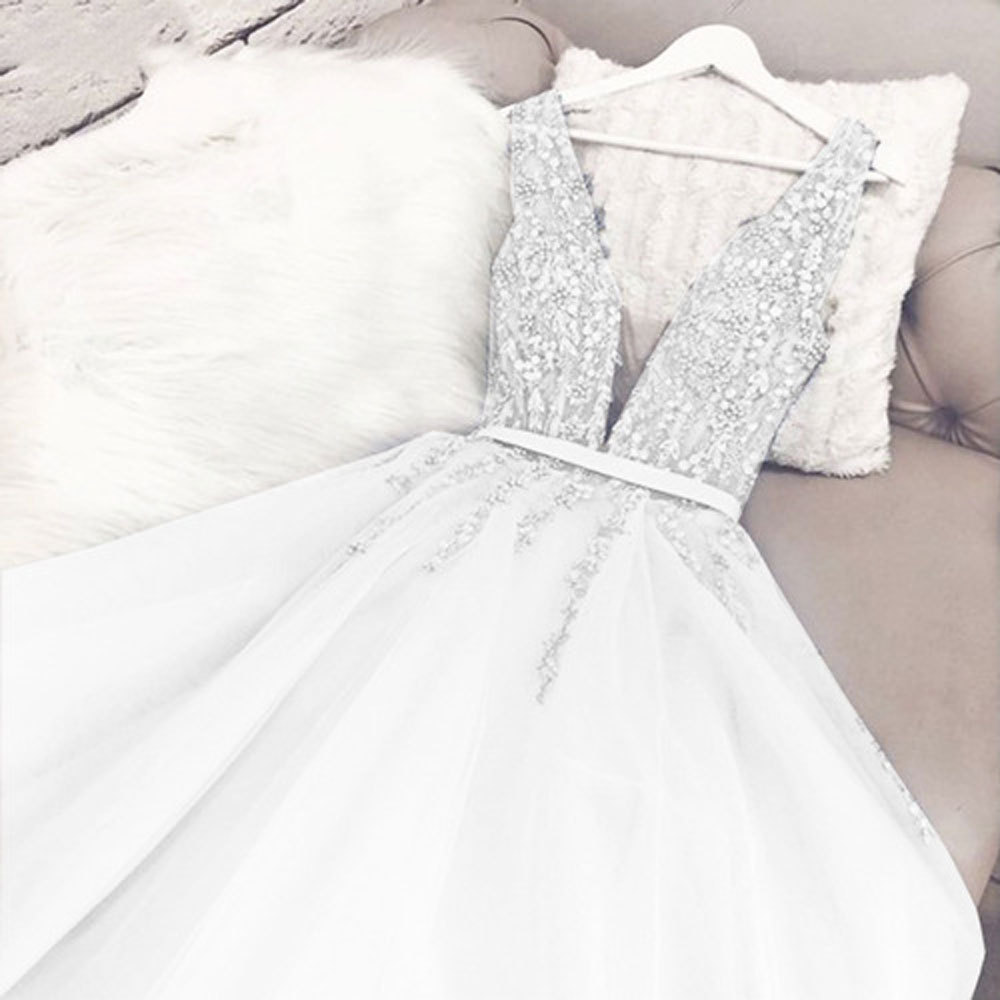Comercio exterior europeo y americano Amazon AliExpress deseo nuevo profundo V pesado hecho a mano largo vestido de noche formal banquete