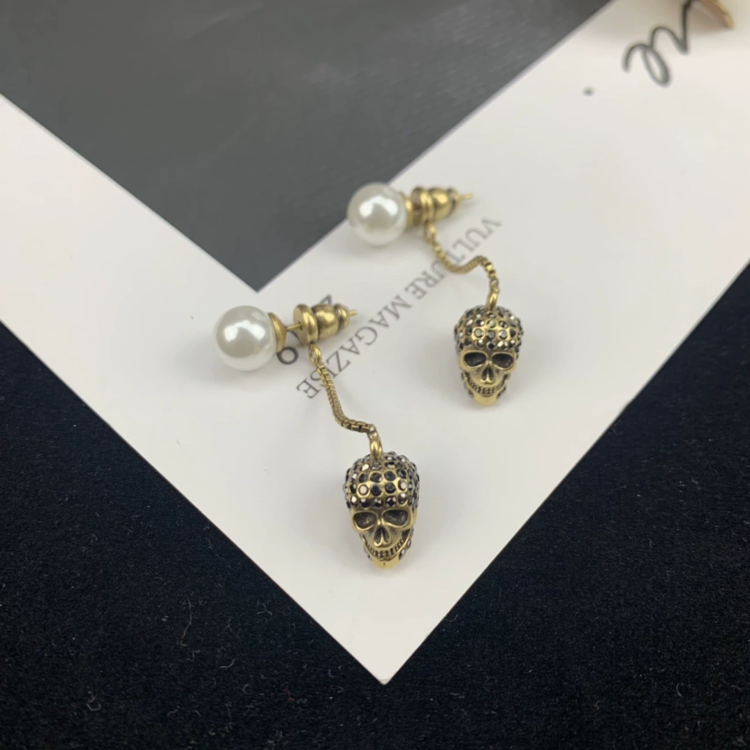 Серьги из жемчуга, длинная цепочка, стиль высокого качества, европейский стиль, панк-стиль