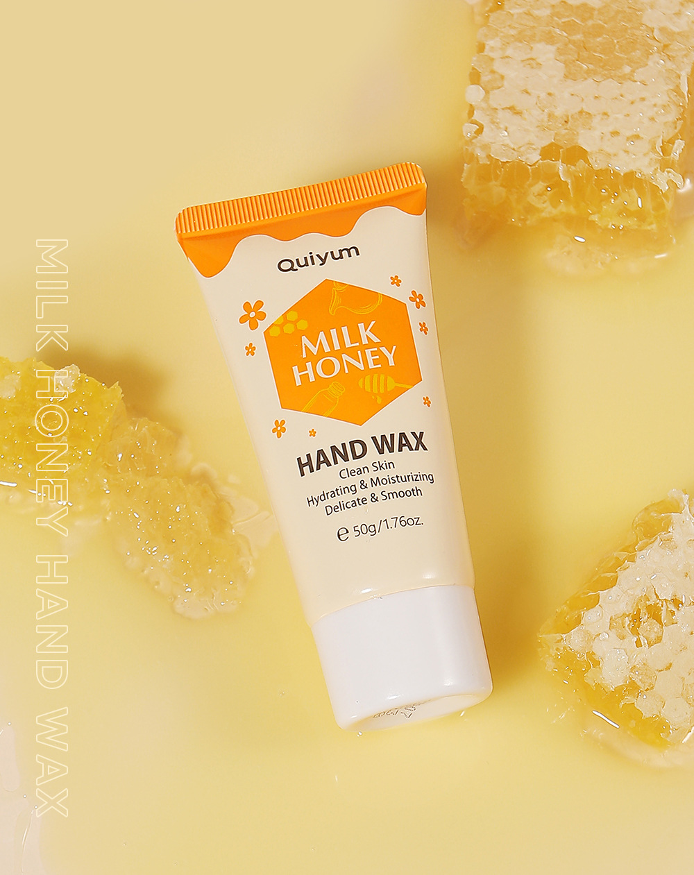 Cross-border QUIYUM milk Honey Hand Wax 50g Moisturizing, hydrating and hydrating hand care skin care products in stock from the manufacturer undefined