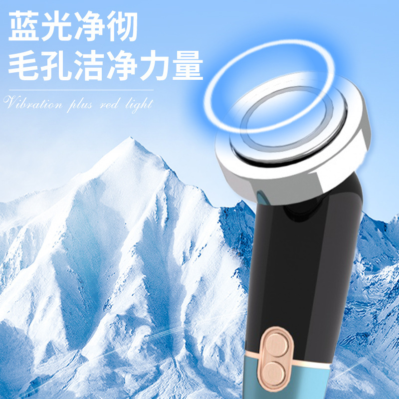 家庭用顔若返り用電子美容器、温感知導入器、ポータブル充電式パルスカラーライト振動マッサージャー|undefined