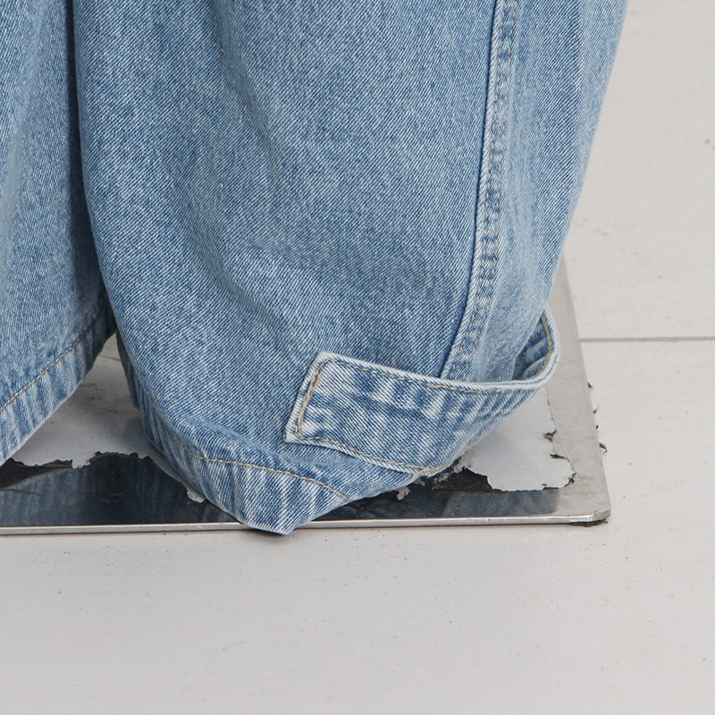 Damenbekleidung Frühling und Herbst Neue Mode Rauchgrau Spleißen Multi Pocket Overalls Street Washed Distressed Lange Hose mit weitem Bein_voghion.com