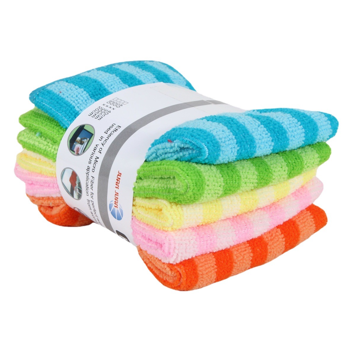 Comercio electrónico transfronterizo jiaguan 5 unidades un paquete de doble raya rayas de color ultra-fino fibra paquete paño plato Comercio exterior Exportación