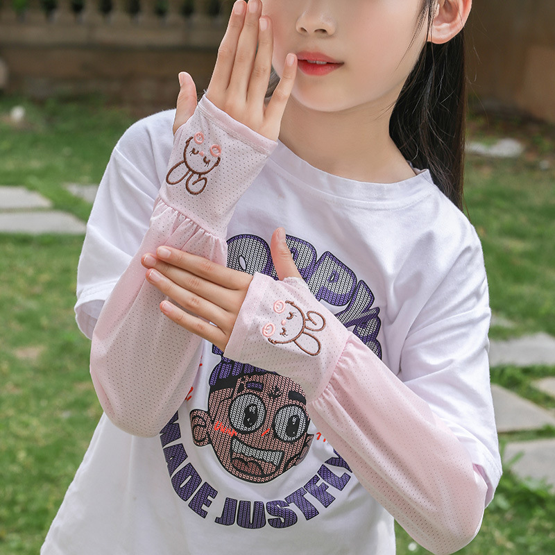 Ice Silk Sun Protection Sleeves Women's Summer Loose Sleeves Children's Ice Sleeves UV Protection Driving Arm Protection Hand Sleeves Rasher Sleeves