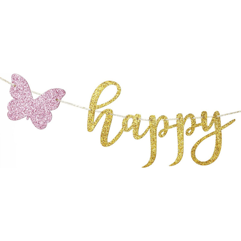 Feliz Día de la madre banner traje transfronterizo brillo polvo Garland decoración fiesta Fondo banner pull bandera