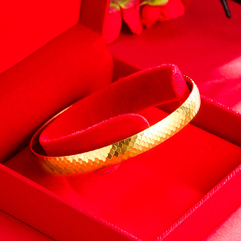 Explosión dragón escala pulsera sentido avanzado de la mano cerrada adornos punto onda arco herencia antigua red rojo no se desvanecen chapado en oro joyería