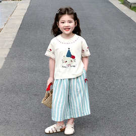 女童短袖t恤2026新款夏季棉上衣大童女装套装7儿童衣服女孩夏装