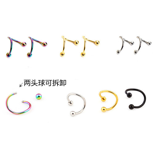 Manufacturer wholesale screw rotating spring earrings for women Hong Kong flavor niche ins cold style stainless steel double layer spiral ears