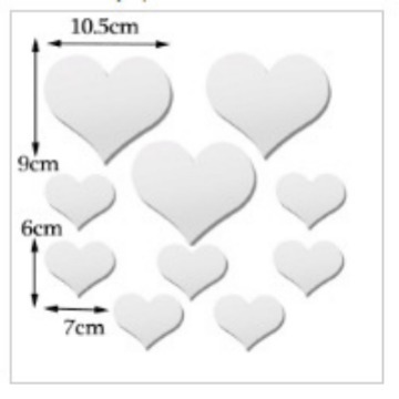 Cross-Border Acrylic Mirror Heart Background Wall Reflective 3D Heart-Shaped Home Decoration Sticker_voghion.com