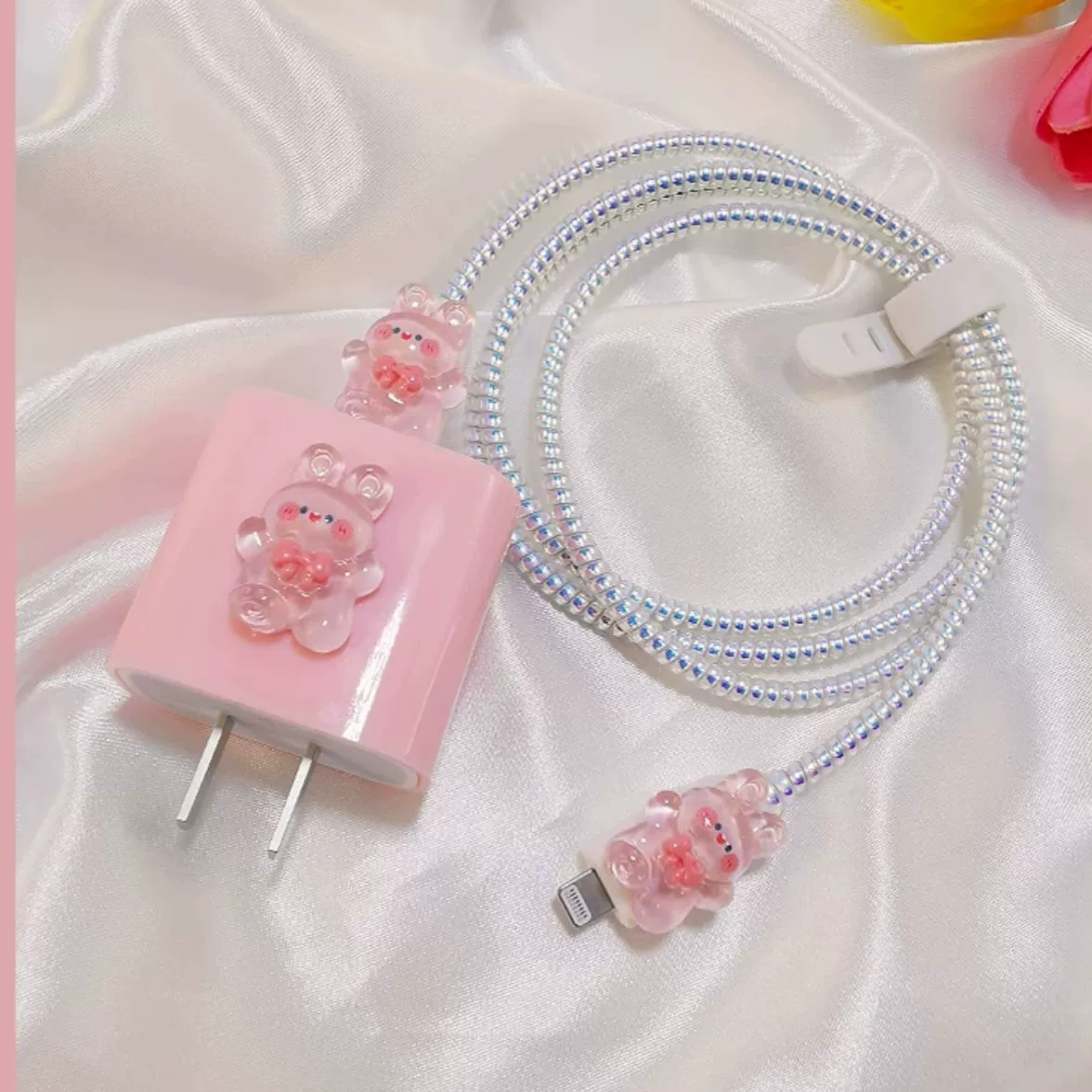 Apple, genuine protective case, protective charger, angel wings, set
