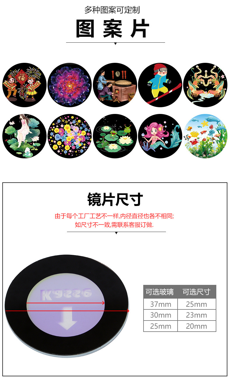 耐高温玻璃图案灯片投影logogobo porjector工业风镀膜EXG — detail