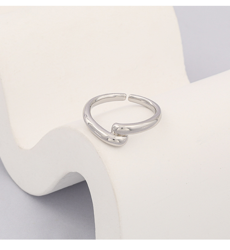 Korean S925 Silver Retro Simple Cross Interwoven Fashion Open Ring display picture 7