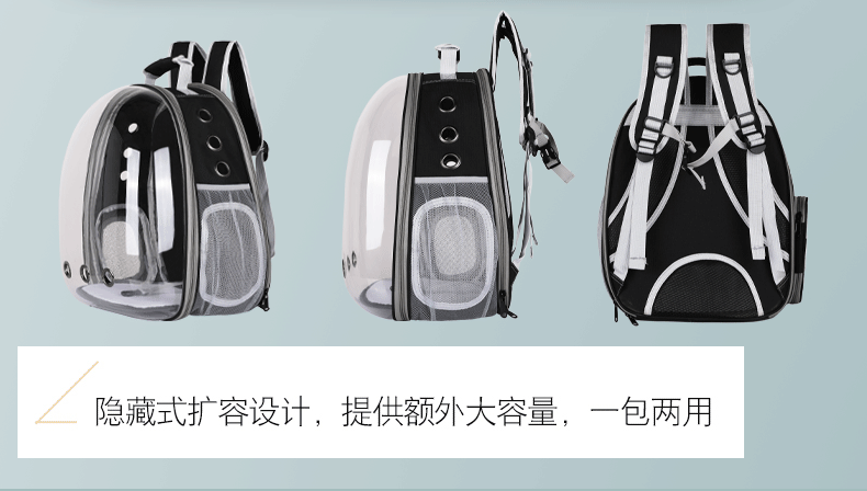 Factory Wholesale Green transparent pet bag space capsule pet backpack 103-45068