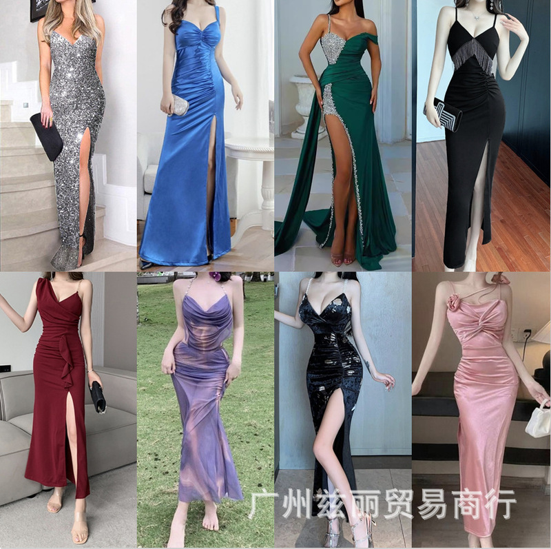 Evening Dress for Women, Strapless, 2026 New Style, High-End, Light Luxury, Niche, Classy Banquet, Elegant, Sexy Dress with Waist-Cinching Design