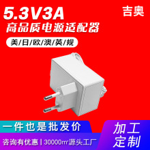 5.3V3A美规饮水机安防摄像头音响源头工厂定制跨境电源适配器