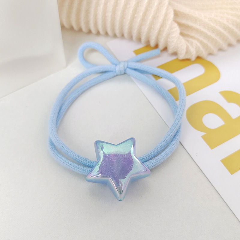 Estrella de pentacos dulce y linda línea de cabeza de niña creativa de alta moda elástica anillo de pelo fresco estudiantes de cola de caballo