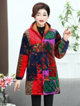中长款加厚外套棉服保暖工作服女服棉袄夹棉褂加绒四川省罩衣冬季