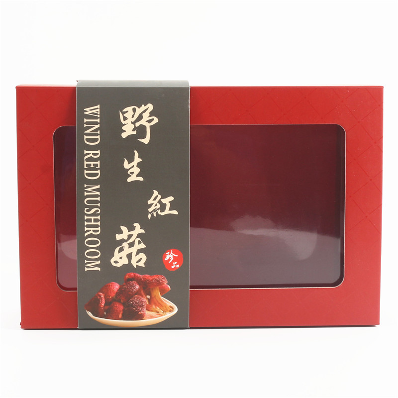 Nueva caja de embalaje de hongos rojos salvajes 250g 500g caja de regalo de hongos rojos bolsa de apoyo