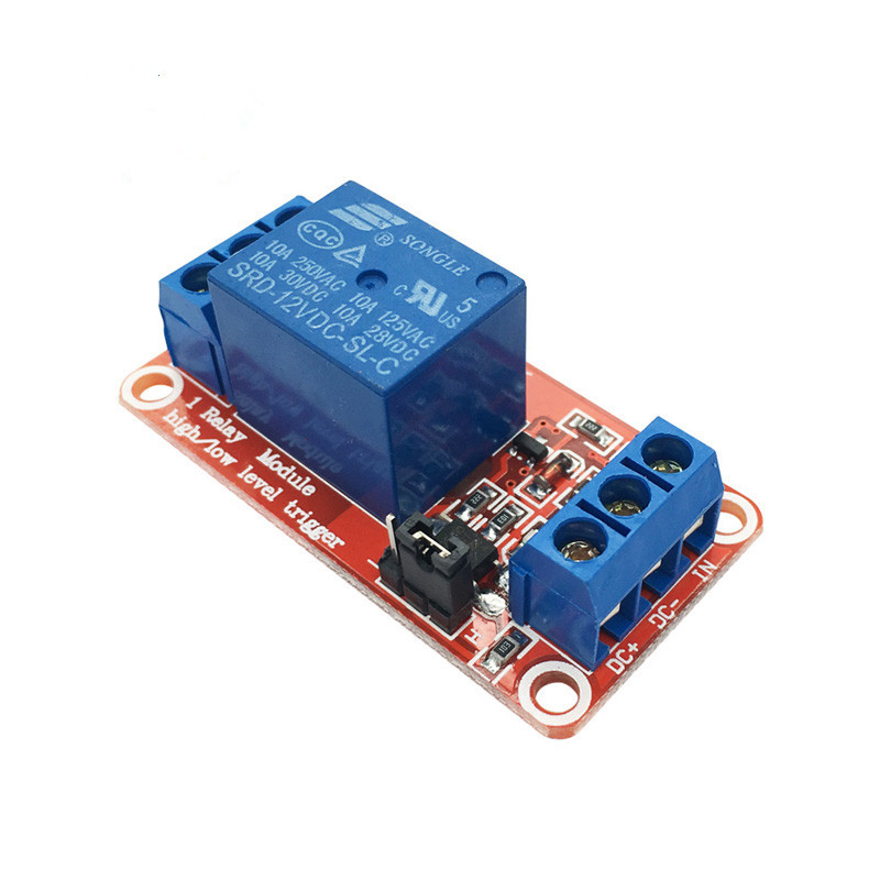 红板1路继电器模块带光耦隔离高低电平触发有5V.9V.12V.24V扩展板
