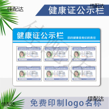 健康证公示栏餐饮饭店员工证件展示牌挂墙食品安全监督信息宣传栏