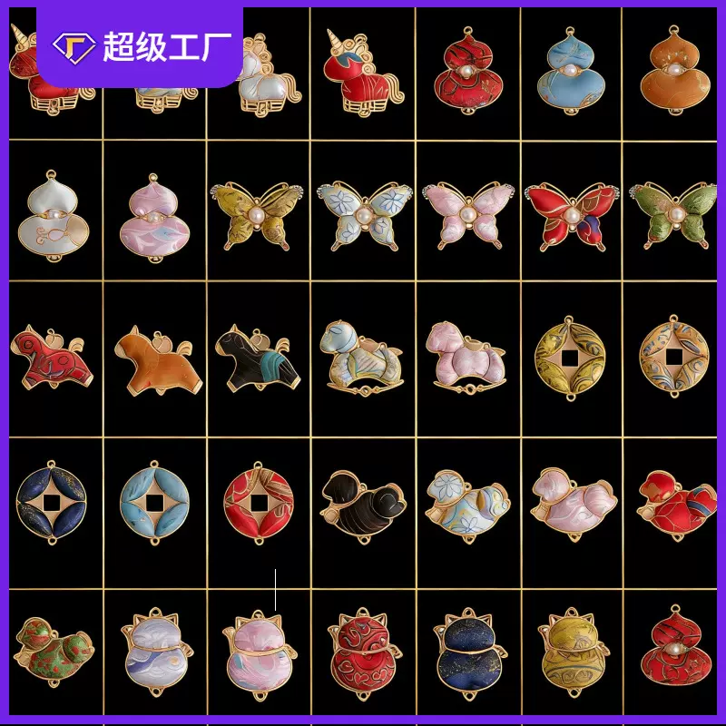 双面宋锦葫芦压襟吊坠钥匙扣包挂文玩配饰成品小马挂件宋锦挂件