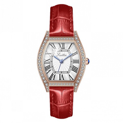 Gaudi's new wine barrel fashion watch for female students Korean version simple Roman scale diamond ladies watch temperament