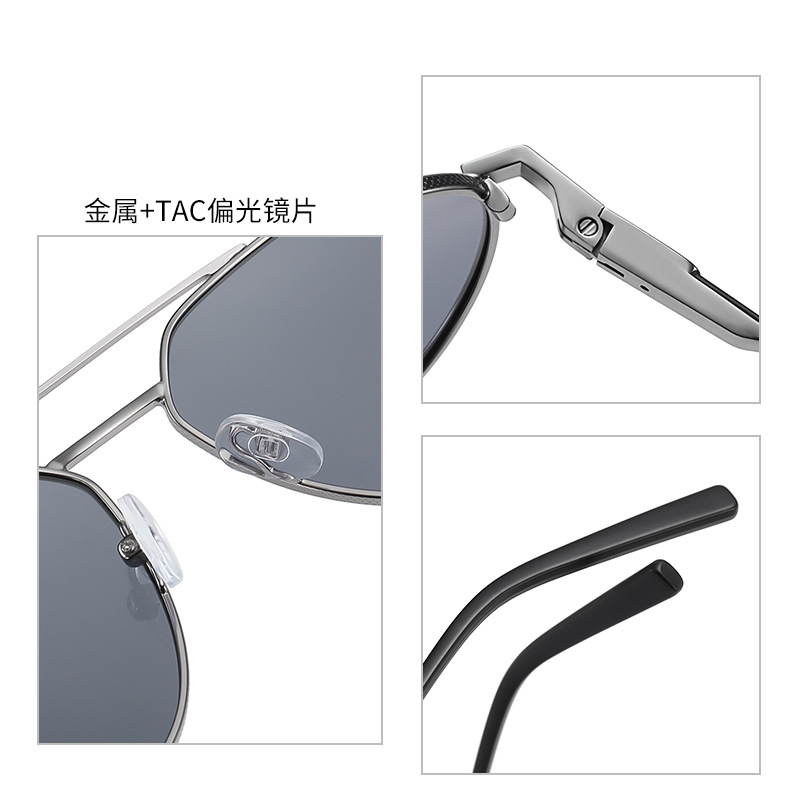 2021 nuevas gafas de sol polarizadas de los hombres gafas de sol de moda de metal galvanoplastia de dos colores gafas de pierna de Primavera de alta calidad
