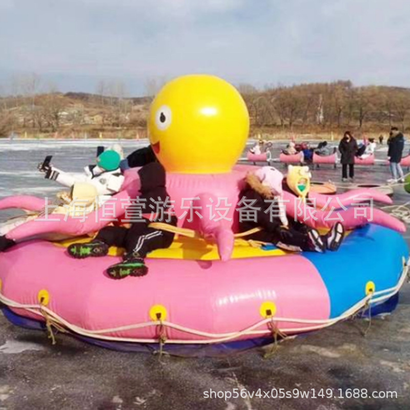 冬季充气雪地章鱼八爪鱼户外加厚耐寒憋气八爪鱼雪地漂移大章鱼