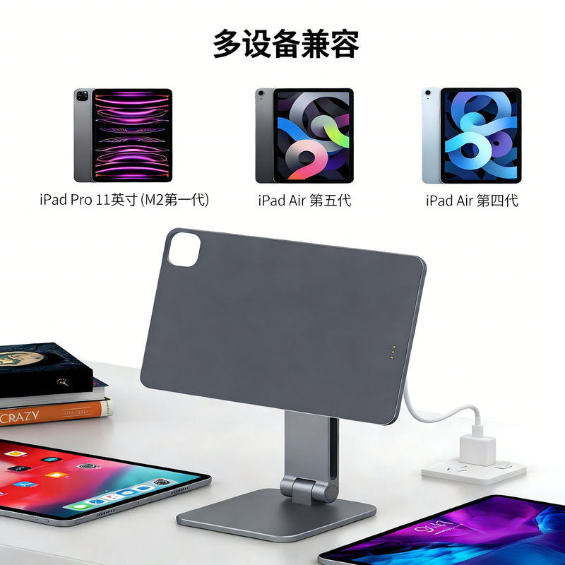 Aluminum Alloy Magnetic Contact Charging Stand, Stable on the Desktop, Compatible with iPad Pro 11inch 12.9inch Aluminum Alloy Magnetic Contact Charging Stand, Stable on the Desktop, Compatible with iPad Pro 11inch 12.9inch