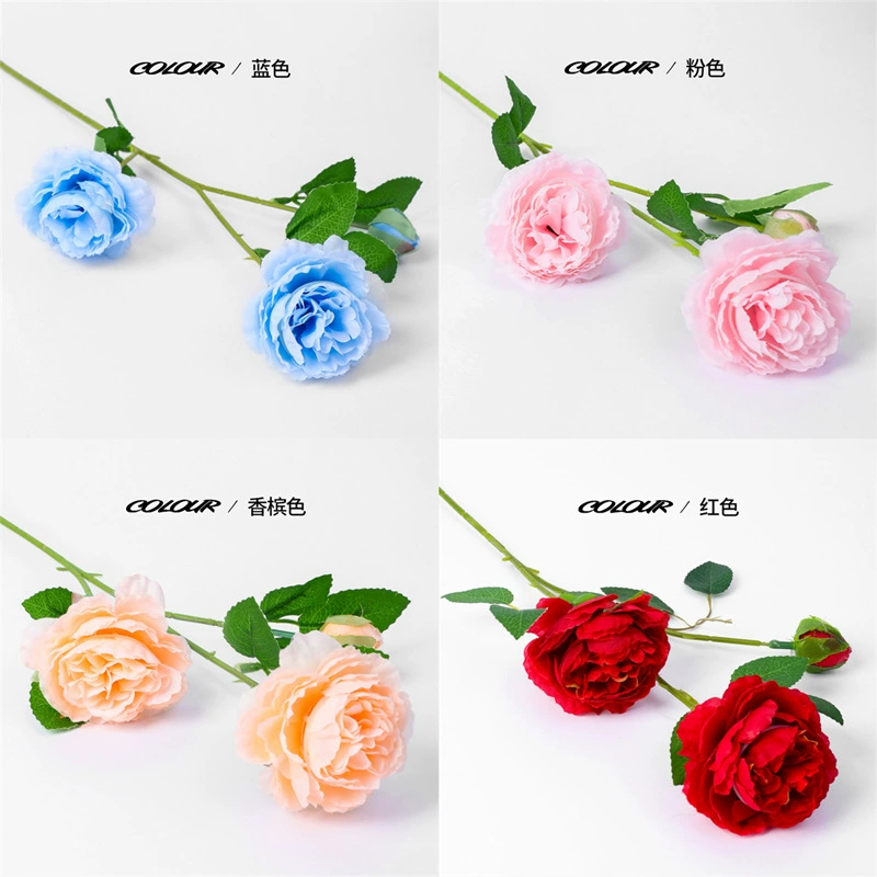 Оптовая Продажа с фабрики Европейский 3 головы пион фотографии украшения Шелковый цветок поддельный букет свадебный цветок Западный цветок розы