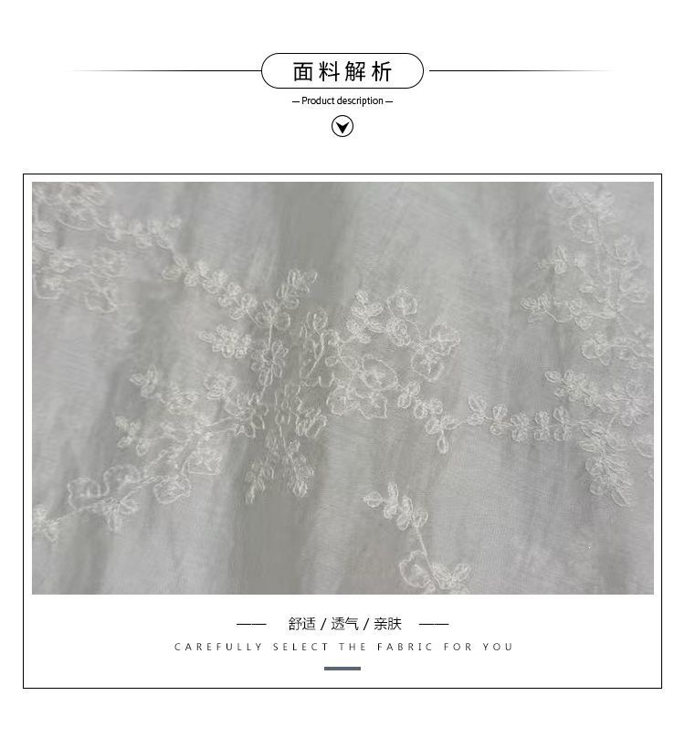 Đầm maxi nữ thêu hoa phong cách Pháp, ren ghép thắt eo — màu mơ chi tiết 3