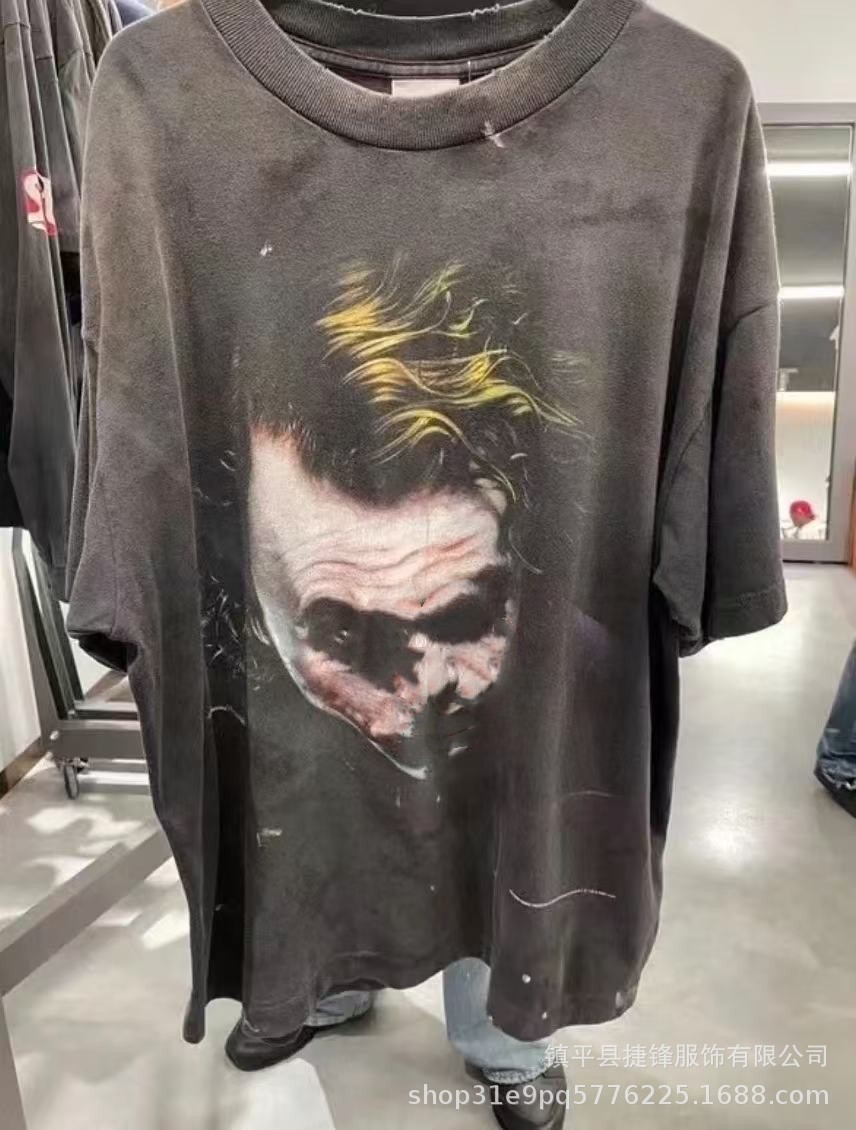 クロスボーダーの新型欧米のファッションブランドのレトロな水洗いは古い落書きをします。