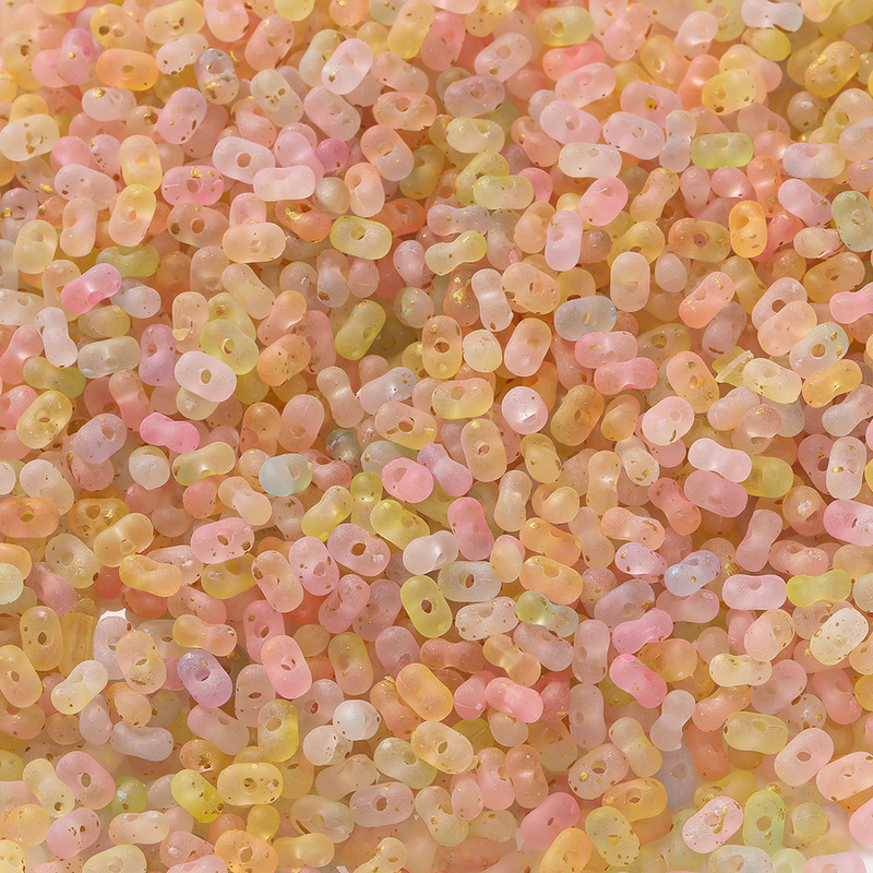 4*6mm磨砂洒金花生珠彩色花生珠 diy亚克力米珠散珠串珠材料批发|undefined