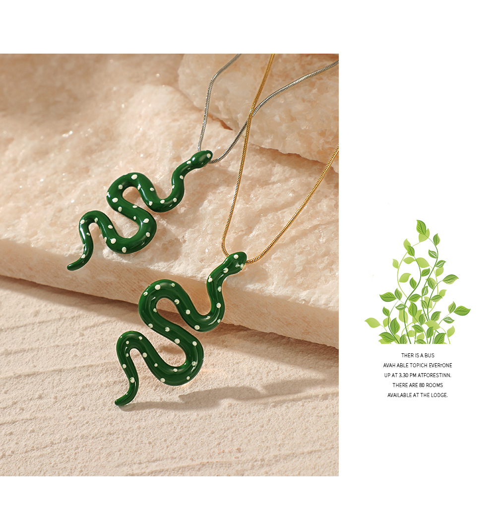 Fashion Snake Titanium Steel Plating Acrylic Pendant Necklace