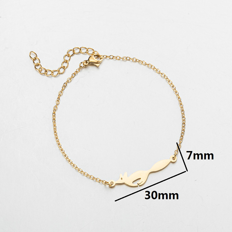 Stainless Steel Lady Cute Plating Letter Fox Horse Bracelets display picture 2