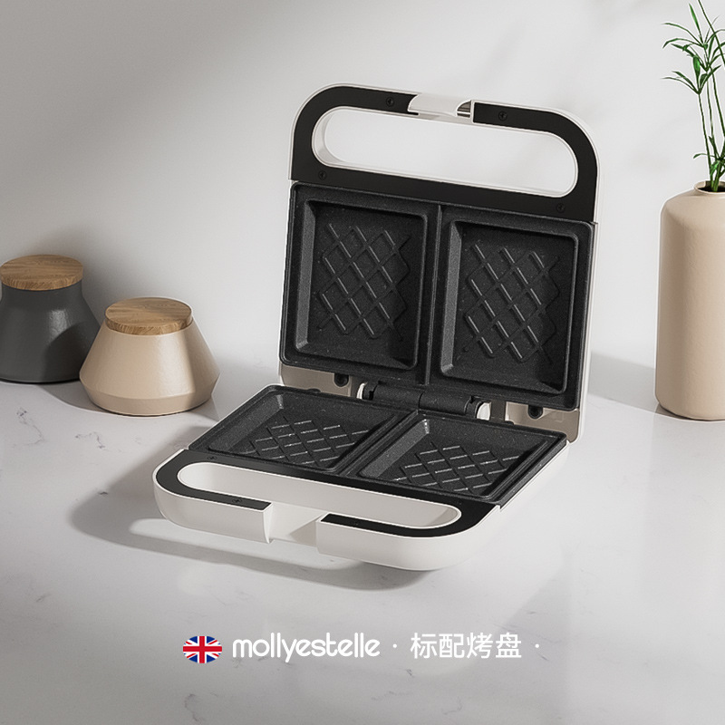 Mollyestelle ダブルプレートサンドイッチ朝食マシン家庭用多機能ワッフル軽食マシン小型パンマシン|undefined
