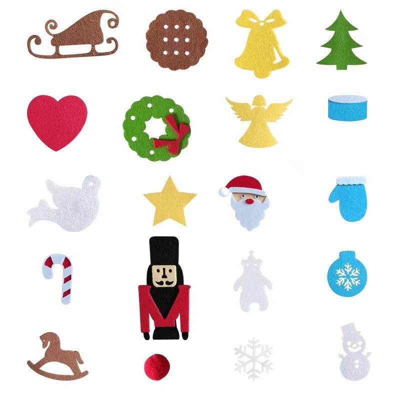 新品フェルトクリスマスカウントダウンカレンダー不織布クリスマスペンダント装飾クリスマスカレンダー|undefined