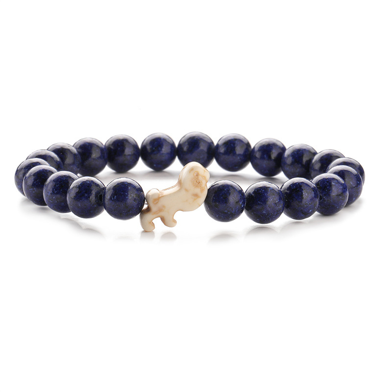 Amazon TEMU animal león pulsera elástica Shoushan piedra volcánica polvo de cristal cuentas pulsera desear explosión