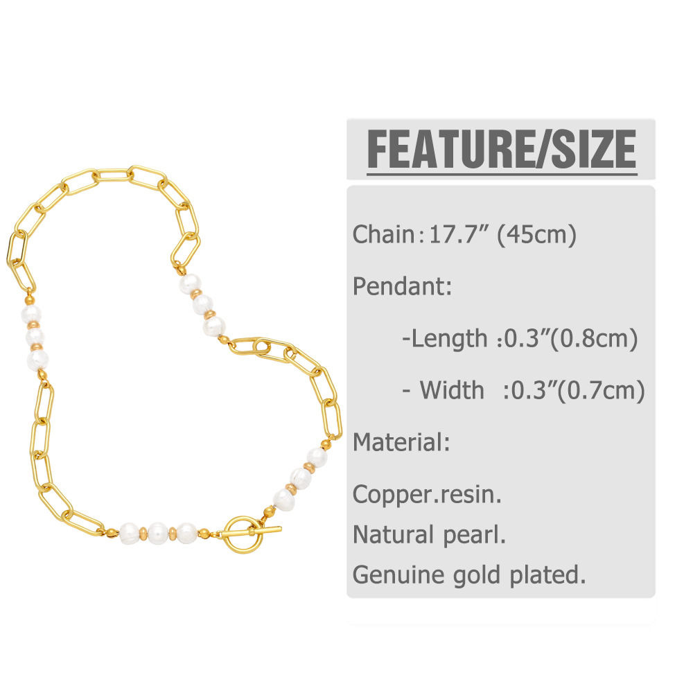 Fashion Solid Color Copper Pearl Plating Necklace 1 Piece