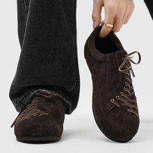 复古足球户外简约潮款德训鞋男平底阿甘训练英伦风男鞋25693-J