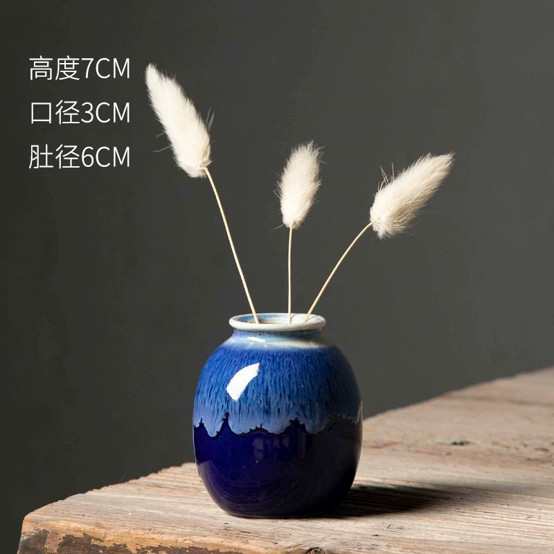 Ceramic Decorative Flower Vases, Handmade Small Tabletop Vase, Glazed Variants