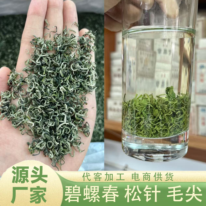 Wholesale New Tea, Green Tea, Biluochun, Fragrant Tea, Pine Needle Single Bud, Direct Sales from the Manufacturer, Large Quantity, Favorable Price