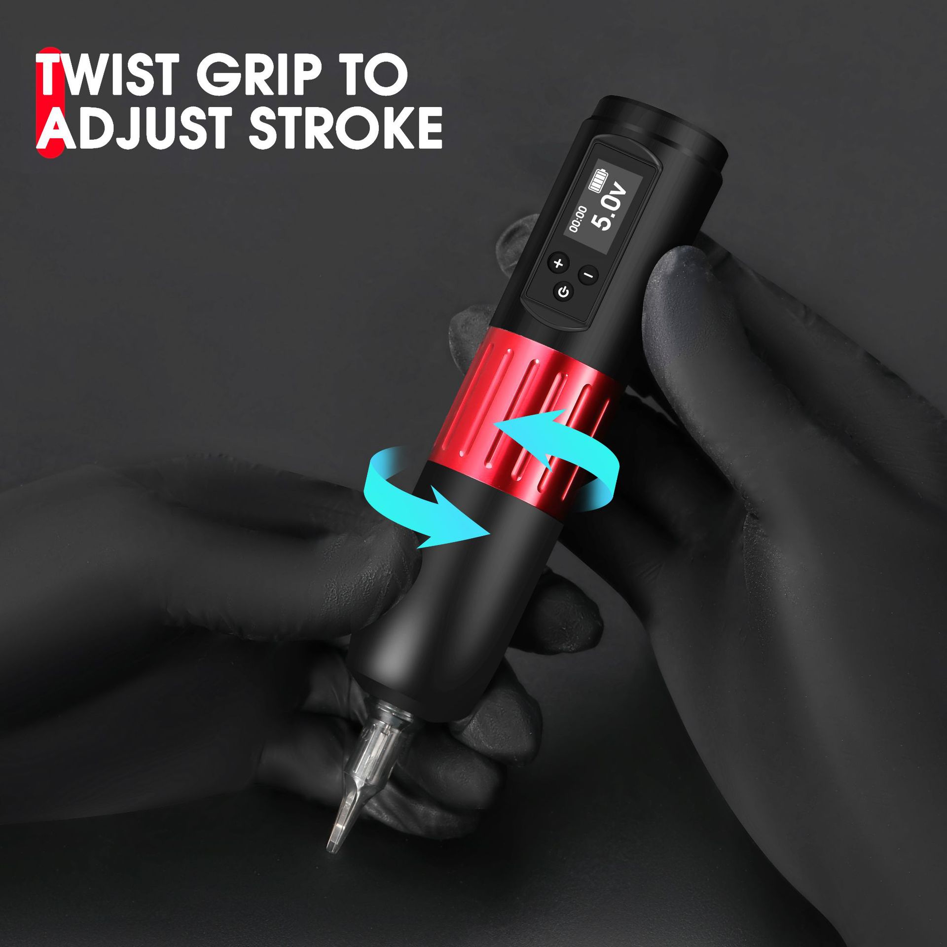 Máquina de tatuaje inalámbrica Tuffking tipo bolígrafo, 1600MAH, con pantalla, máquina todo en uno, motor de 12V, impresora, transfronteriza