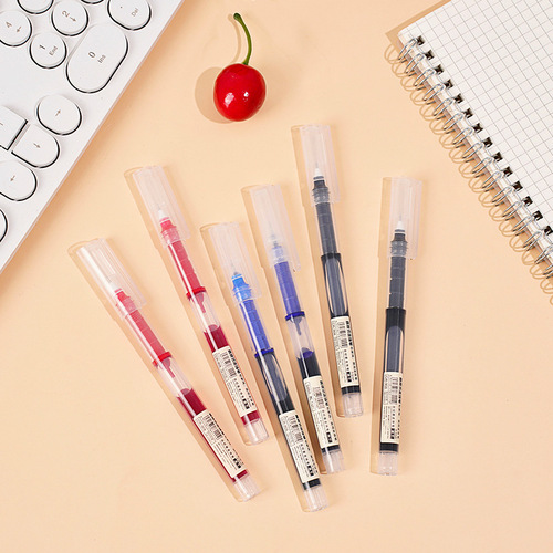 Straight liquid ballpoint pen, gel pen, 0.5mm needle tube, quick-drying signature pen, student office pen, exam