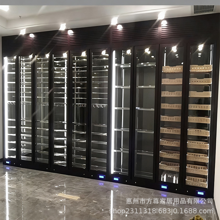 Stainless Steel Constant Temperature Wine Cabinet Customized Wine Cellar Villa Home Commercial Red Wine Cabinet Light Luxury Wine Cabinet Wine Rack Cigar Cabinet