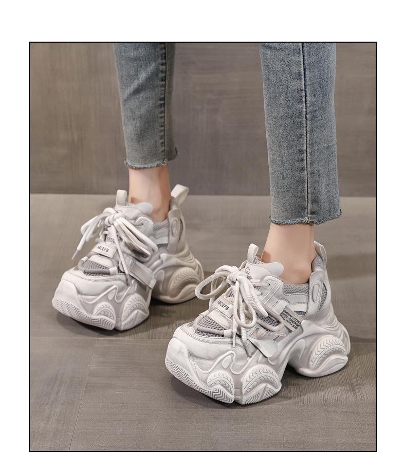Giày sneaker nữ đế dày chunky lưới thoáng khí tăng chiều cao — màu sắc chi tiết 13