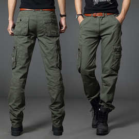 春季新款工装裤男多口袋宽松户外运动休闲长裤迷彩运动耐磨工作裤